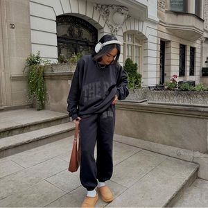 NWT The bar black varsity crewneck sweatshirt size XL